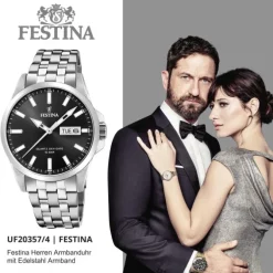 Festina Herren Armbanduhr Klassik F20357/4 Quarz Edelstahl silber UF20357/4