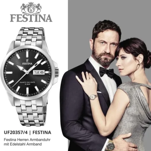 Festina Herren Armbanduhr Klassik F20357/4 Quarz Edelstahl silber UF20357/4