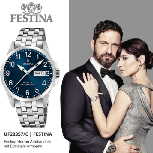 Festina Herren Armbanduhr Klassik F20357/C Quarz Edelstahl silber UF20357/C