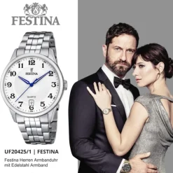 Festina Herren Armbanduhr Klassik F20425/1 Quarz Edelstahl silber UF20425/1