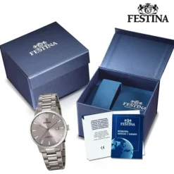 Festina Herren Armbanduhr Klassik F20435/2 Quarz Titan silber UF20435/2