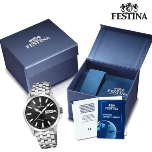 Festina Herren Armbanduhr Klassik F20357/4 Quarz Edelstahl silber UF20357/4