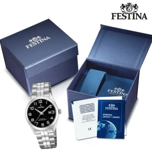 Festina Herren Armbanduhr Klassik F20437/4 Quarz Edelstahl silber UF20437/4