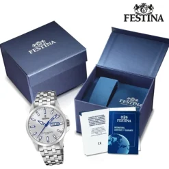 Festina Herren Armbanduhr Klassik F20357/1 Quarz Edelstahl silber UF20357/1