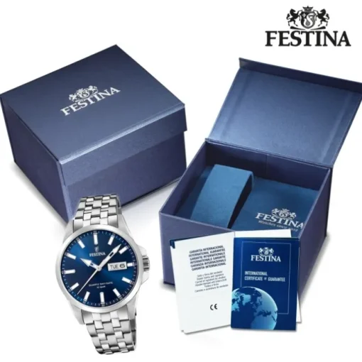 Festina Herren Armbanduhr Klassik F20357/3 Quarz Edelstahl silber UF20357/3