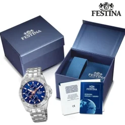 Festina Herren Armbanduhr Multifunktion F20445/5 Edelstahl silber UF20445/5