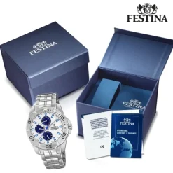Festina Herren Armbanduhr Multifunktion F20445/1 Edelstahl silber UF20445/1