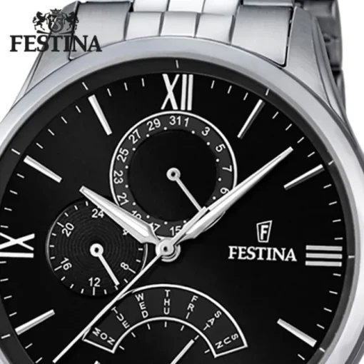 FESTINA Herren-Armbanduhr Retrograde Analog Quarz Edelstahl silber UF16822/4