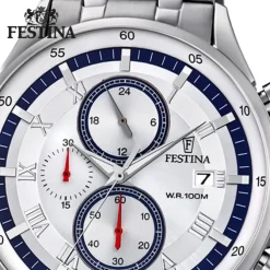 Festina Herren-Armbanduhr Timeless Khrono analog Quarz Edelstahl silber UF6853/1