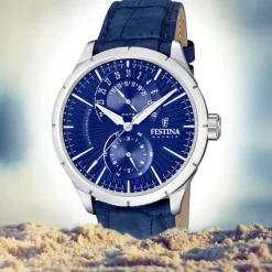 FESTINA Herren-Armbanduhr Retrograde F16573/7 Quarz Leder blau UF16573/7