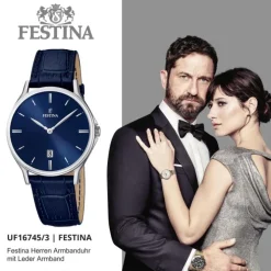 FESTINA Herren-Armbanduhr Klassik analog Quarz Leder UF16745/3