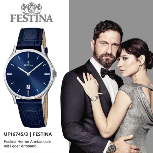 FESTINA Herren-Armbanduhr Klassik analog Quarz Leder UF16745/3