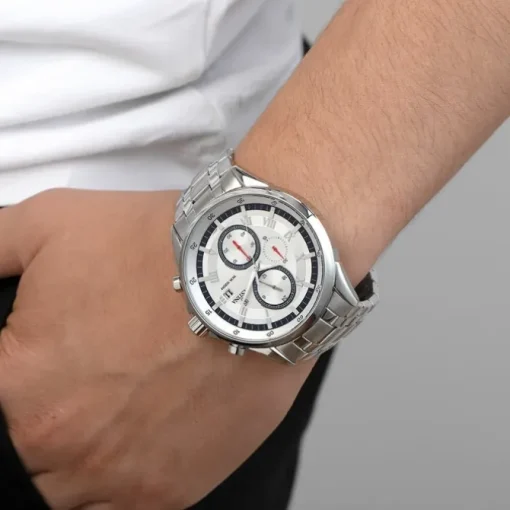 Festina Herren-Armbanduhr Timeless Khrono analog Quarz Edelstahl silber UF6853/1
