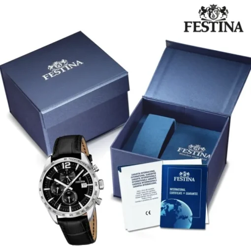 FESTINA Herren-Armbanduhr Sport Chronograph analog Quarz Leder UF16760/4