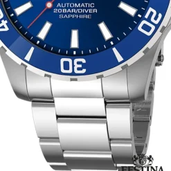 Festina Herrenuhr Automatik F20531/3 Armbanduhr Edelstahl silber UF20531/3