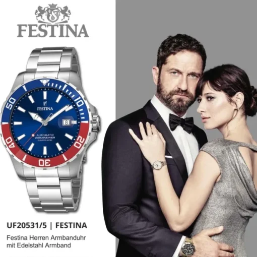 Festina Herrenuhr Automatik F20531/5 Armbanduhr Edelstahl silber UF20531/5
