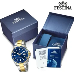 Festina Herrenuhr Automatik F20532/1 Armbanduhr Edelstahl silber gold UF20532/1