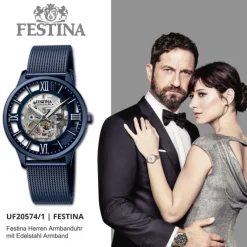 Festina Herrenuhr Automatik F20574/1 Armbanduhr Edelstahl silber UF20574/1