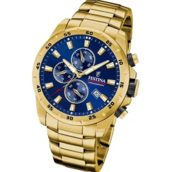 Festina Herrenuhr Chronograph Sport F20541/2 Armbanduhr Edelstahl gold UF20541/2