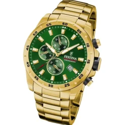 Festina Herrenuhr Chronograph Sport F20541/3 Armbanduhr Edelstahl gold UF20541/3