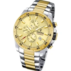 Festina Herrenuhr Chronograph Sport Armbanduhr Edelstahl silber gold UF20562/1