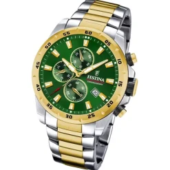 Festina Herrenuhr Chronograph Sport Armbanduhr Edelstahl silber gold UF20562/3