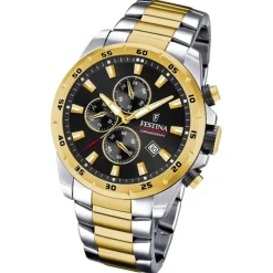 Festina Herrenuhr Chronograph Sport Armbanduhr Edelstahl silber gold UF20562/4