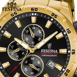Festina Herrenuhr Chronograph Sport F20541/4 Armbanduhr Edelstahl gold UF20541/4
