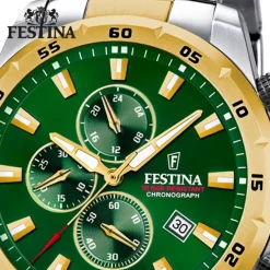 Festina Herrenuhr Chronograph Sport Armbanduhr Edelstahl silber gold UF20562/3