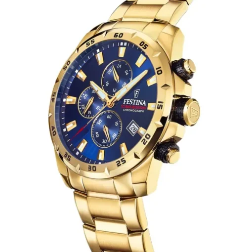 Festina Herrenuhr Chronograph Sport F20541/2 Armbanduhr Edelstahl gold UF20541/2