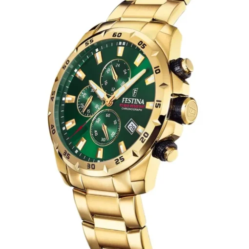 Festina Herrenuhr Chronograph Sport F20541/3 Armbanduhr Edelstahl gold UF20541/3