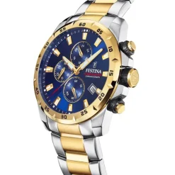 Festina Herrenuhr Chronograph Sport Armbanduhr Edelstahl silber gold UF20562/2