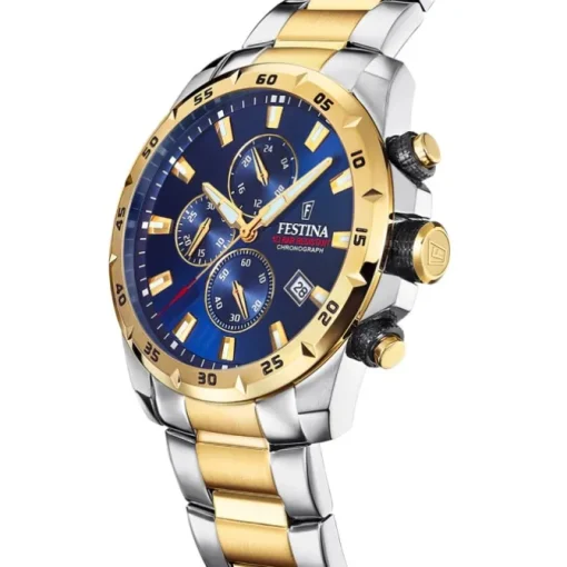 Festina Herrenuhr Chronograph Sport Armbanduhr Edelstahl silber gold UF20562/2