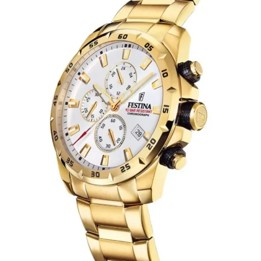 Festina Herrenuhr Chronograph Sport F20541/1 Armbanduhr Edelstahl gold UF20541/1
