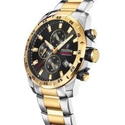 Festina Herrenuhr Chronograph Sport Armbanduhr Edelstahl silber gold UF20562/4