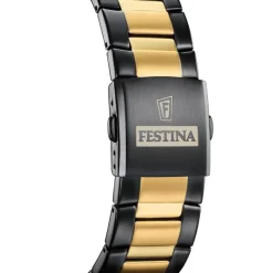 Festina Herrenuhr Chronograph Sport Armbanduhr Edelstahl schwarz gold UF20563/1