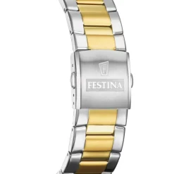 Festina Herrenuhr Chronograph Sport Armbanduhr Edelstahl silber gold UF20562/3