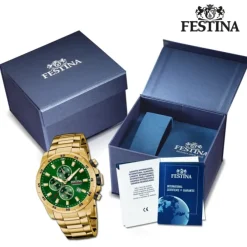 Festina Herrenuhr Chronograph Sport F20541/3 Armbanduhr Edelstahl gold UF20541/3