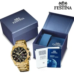 Festina Herrenuhr Chronograph Sport F20541/4 Armbanduhr Edelstahl gold UF20541/4