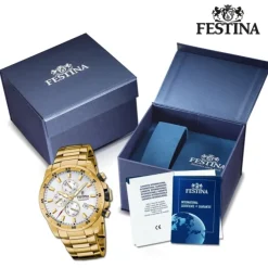 Festina Herrenuhr Chronograph Sport F20541/1 Armbanduhr Edelstahl gold UF20541/1