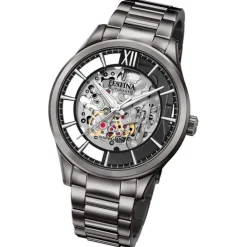 Festina Herrenuhr Edelstahl schwarz Festina Automatik Armbanduhr UF20632/1