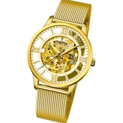 Festina Herrenuhr Edelstahl gold Festina Automatik Armbanduhr UF20667/1