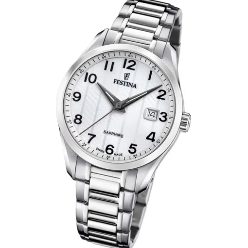 Festina Herrenuhr Edelstahl silber Festina Swiss made Armbanduhr UF20026/1