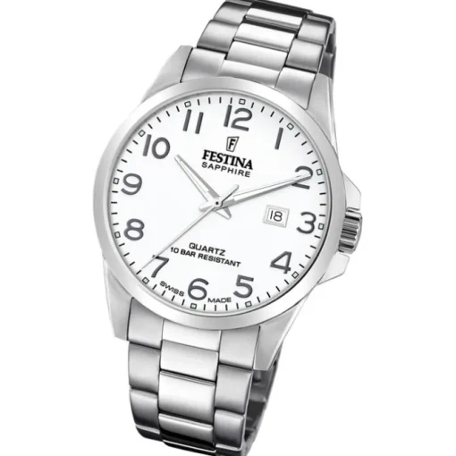 Festina Herrenuhr Edelstahl silber Festina Swiss Made Armbanduhr UF20024/1