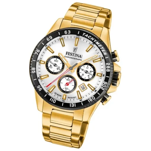 Festina Herrenuhr Edelstahl gold Timeless Chronograph Armbanduhr UF20634/1