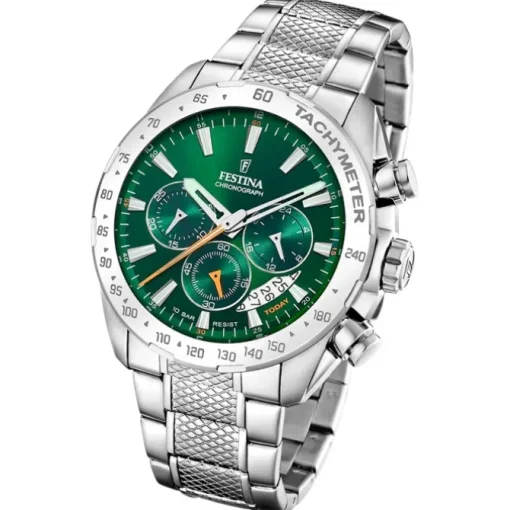 Festina Herrenuhr Edelstahl silber Timeless Chronograph Armbanduhr UF20668/3