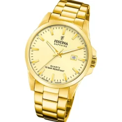 Festina Herrenuhr Edelstahl gold Festina Swiss made Armbanduhr UF20044/4