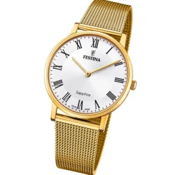 Festina Herrenuhr Edelstahl gold Festina Swiss made Armbanduhr UF20022/4