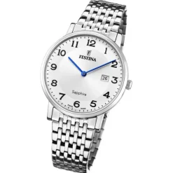Festina Herrenuhr Edelstahl silber Festina Swiss made Armbanduhr UF20018/4
