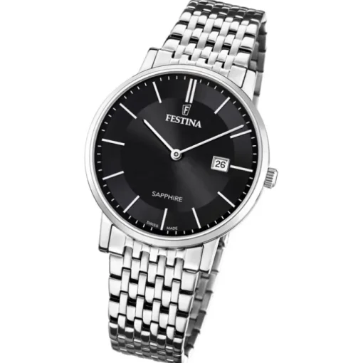 Festina Herrenuhr Edelstahl silber Festina Swiss Made Armbanduhr UF20018/3